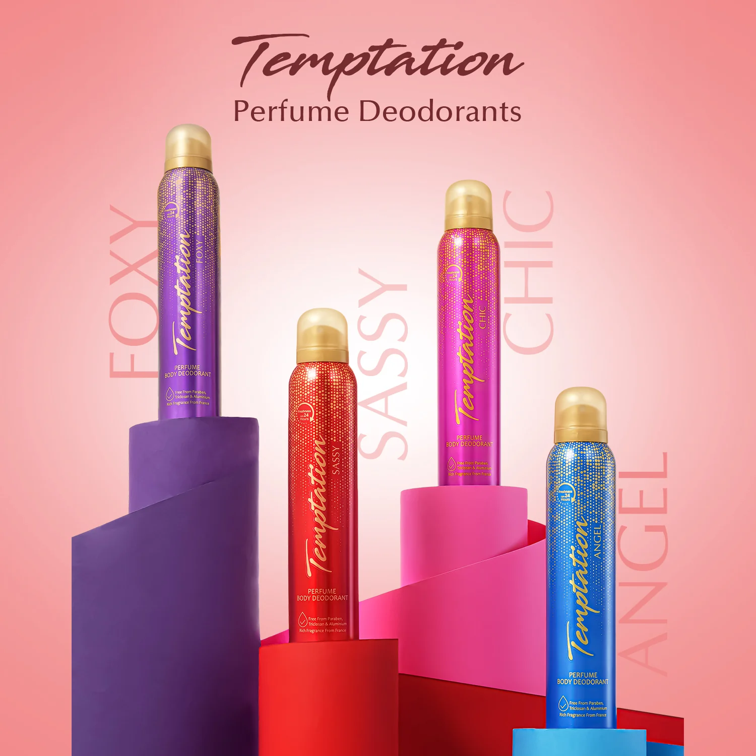 TEMPTATION Sassy Perfume Body Deodorant For Women 150ml - Image 7